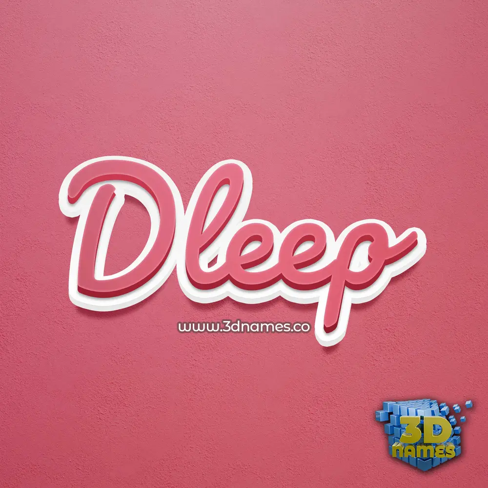 dleep in Red Scribble style - 3D name wallpaper
