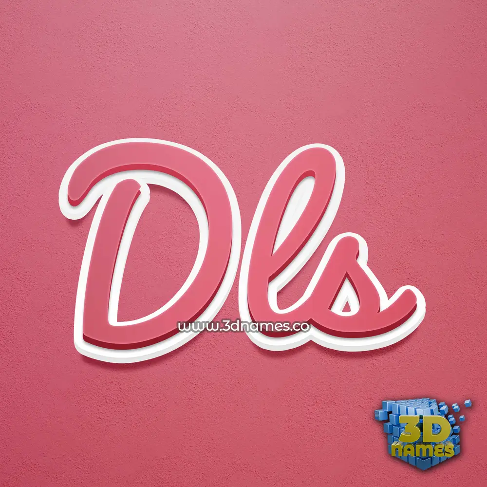 dls in Red Scribble style - 3D name wallpaper dls in Red Scribble style - 3D name wallpaper
