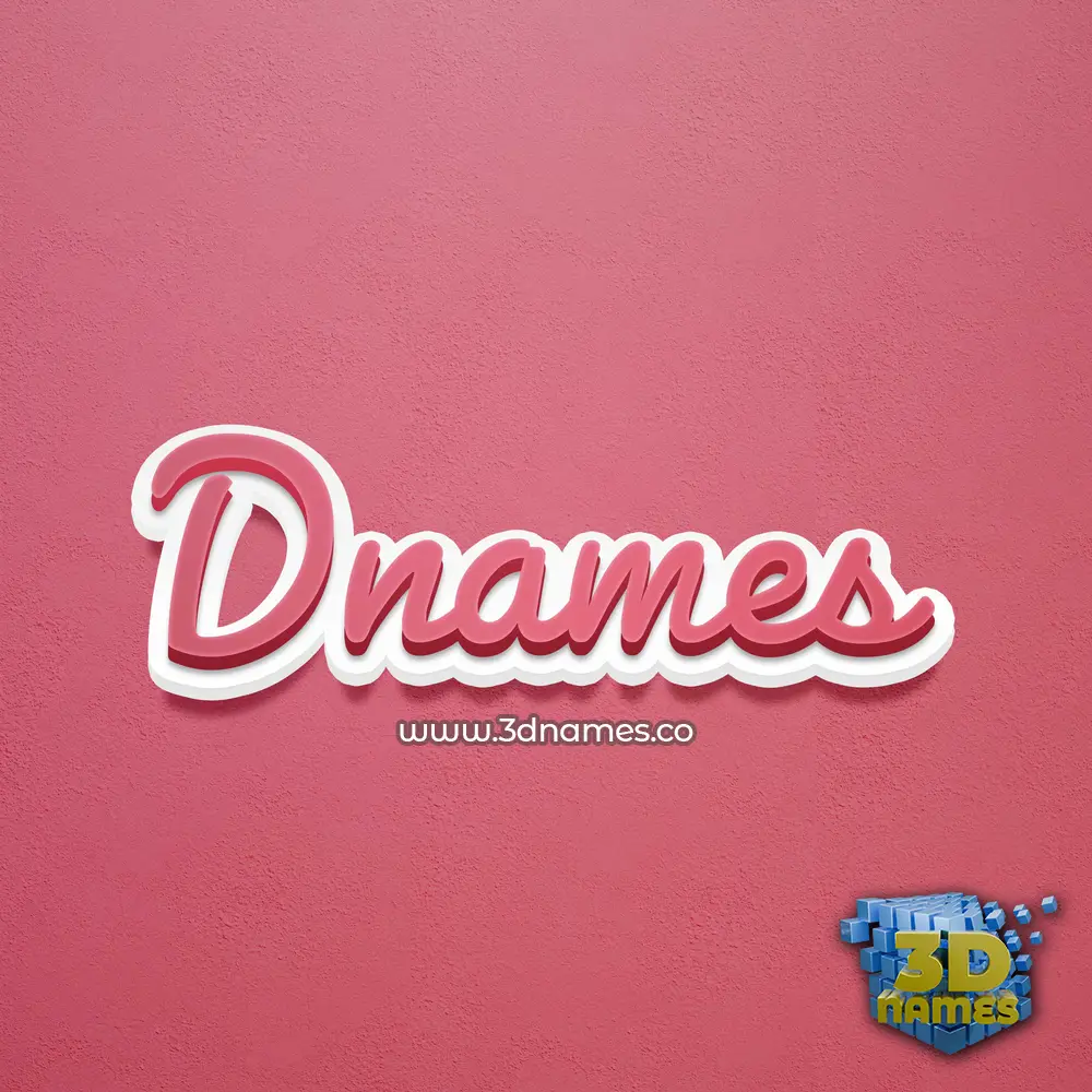 dnames in Red Scribble style - 3D name wallpaper