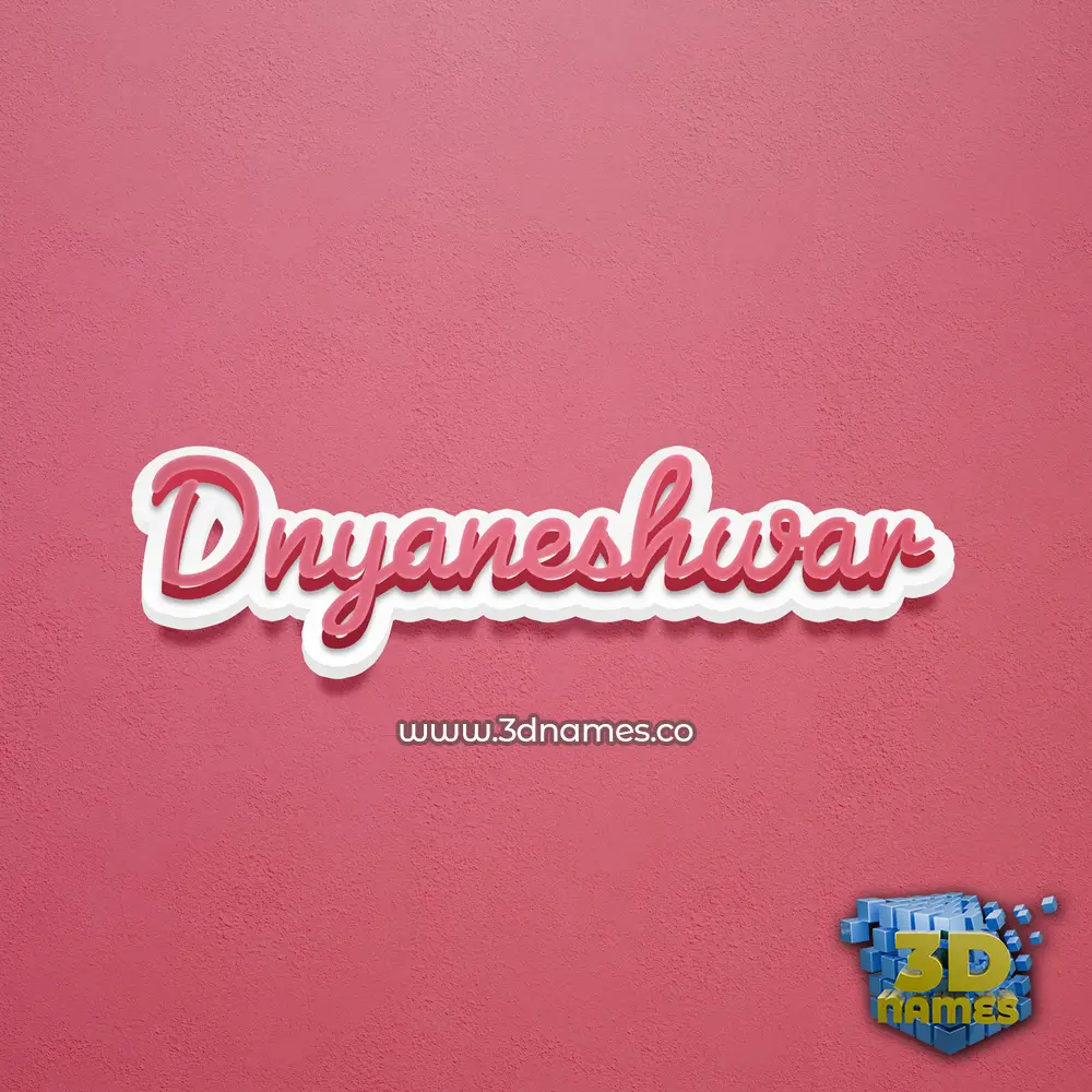 dnyaneshwar in Red Scribble style - 3D name wallpaper