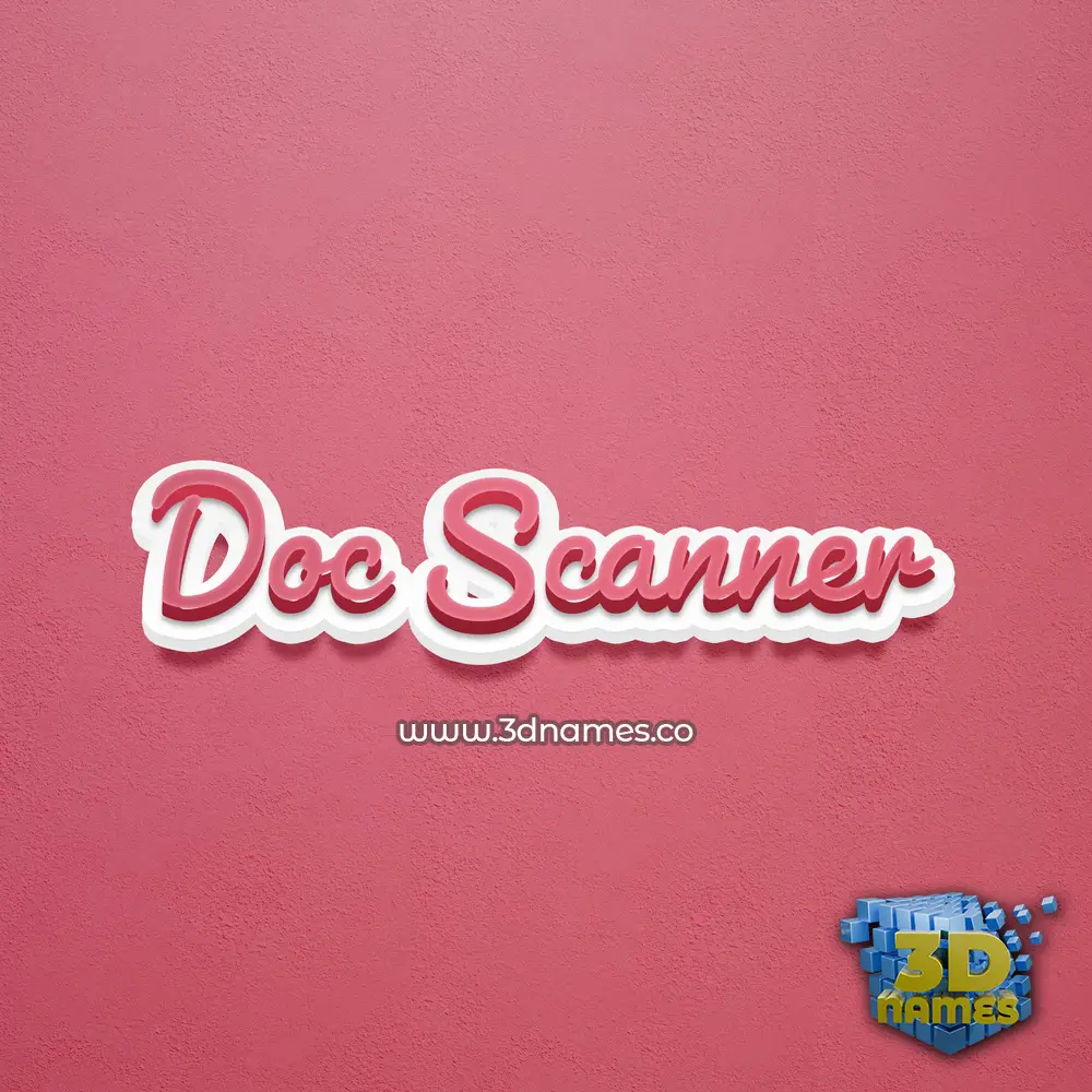 doc scanner in Red Scribble style - 3D name wallpaper