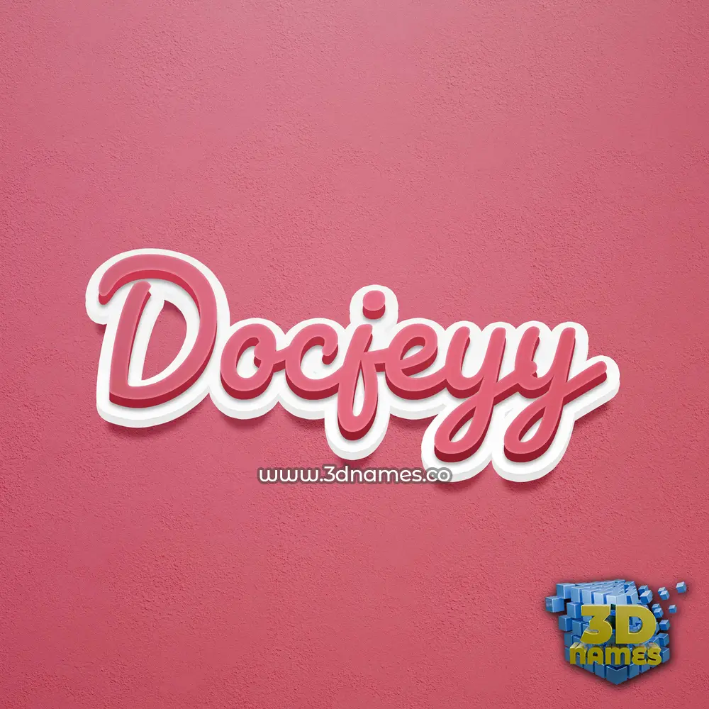 docjeyy in Red Scribble style - 3D name wallpaper