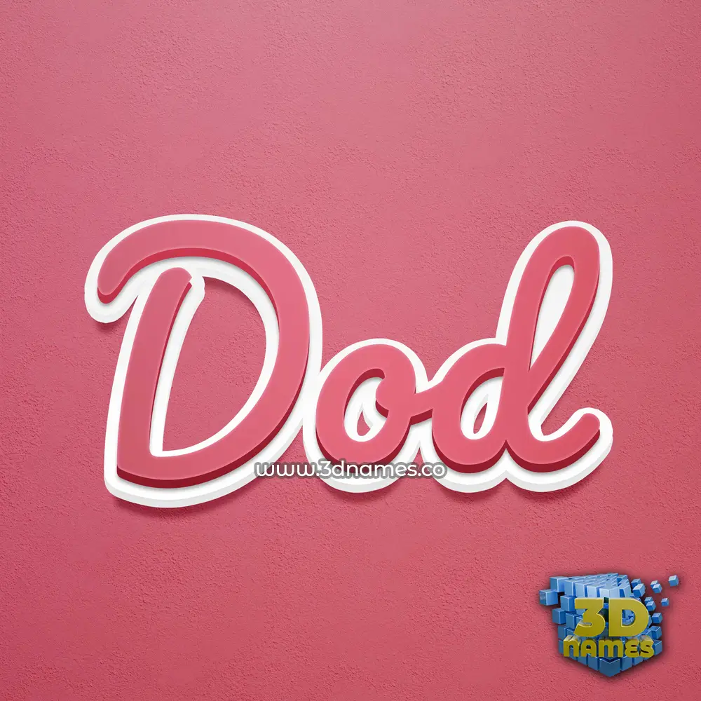 dod in Red Scribble style - 3D name wallpaper dod in Red Scribble style - 3D name wallpaper