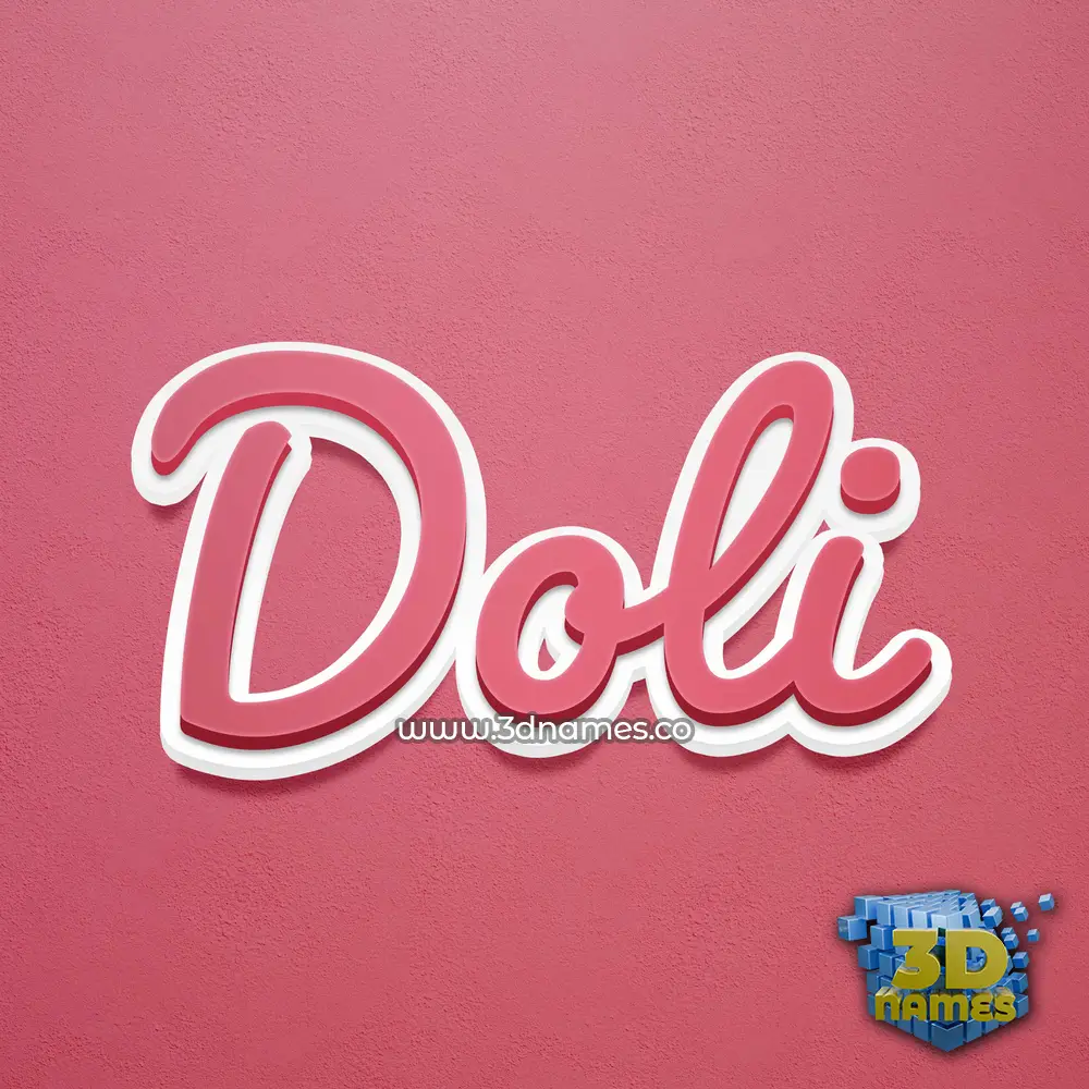 doli in Red Scribble style - 3D name wallpaper