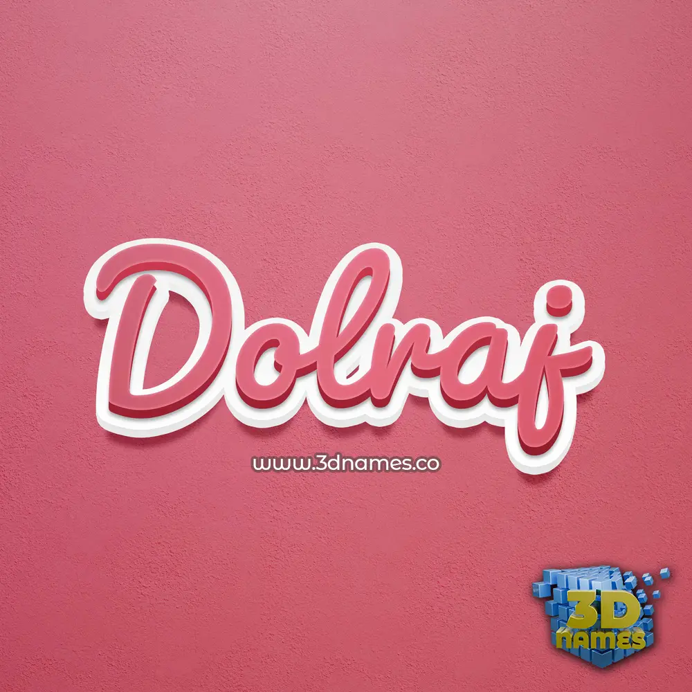 dolraj in Red Scribble style - 3D name wallpaper