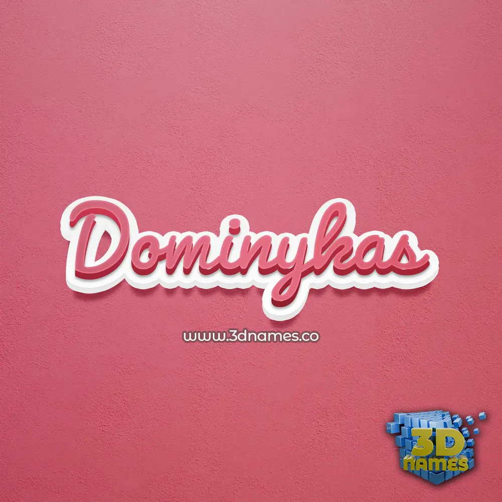 dominykas in Red Scribble style - 3D name wallpaper