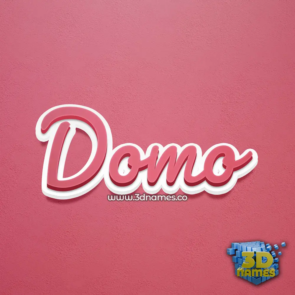 domo in Red Scribble style - 3D name wallpaper