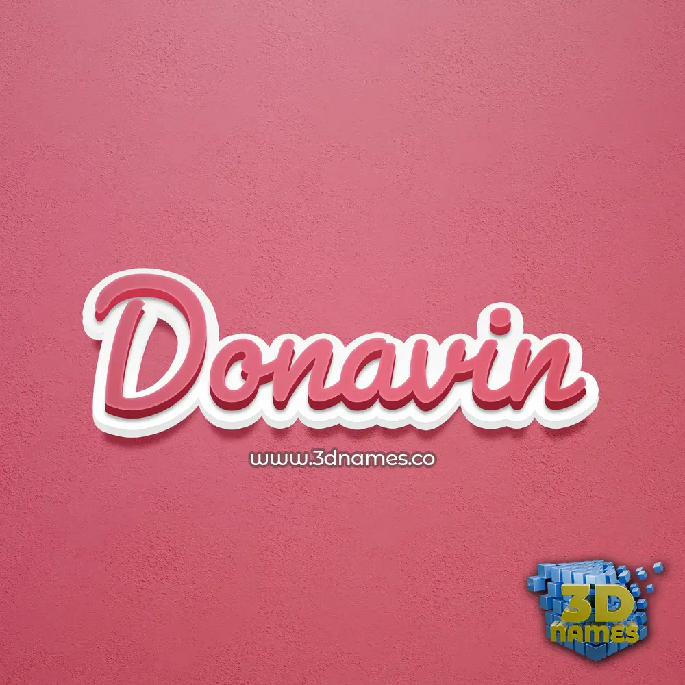 donavin in Red Scribble style - 3D name wallpaper