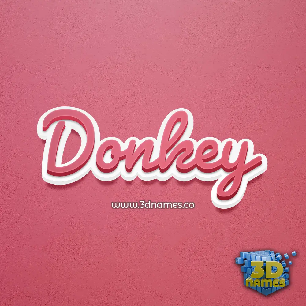 donkey in Red Scribble style - 3D name wallpaper donkey in Red Scribble style - 3D name wallpaper