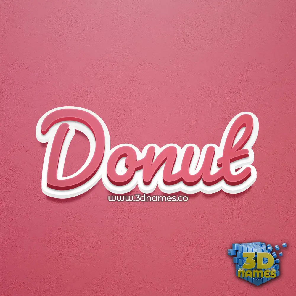 donut in Red Scribble style - 3D name wallpaper