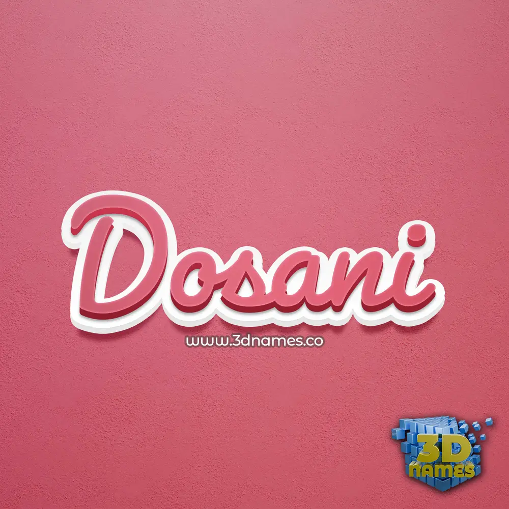 dosani in Red Scribble style - 3D name wallpaper