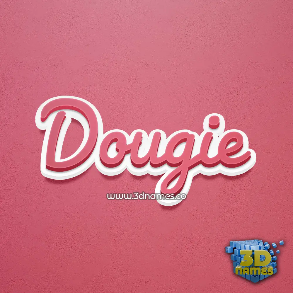 dougie in Red Scribble style - 3D name wallpaper