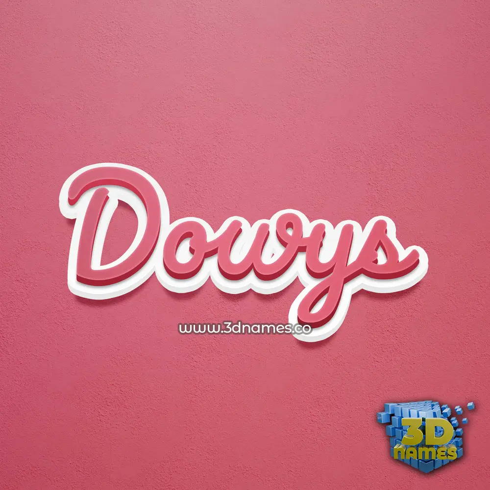 dowys in Red Scribble style - 3D name wallpaper