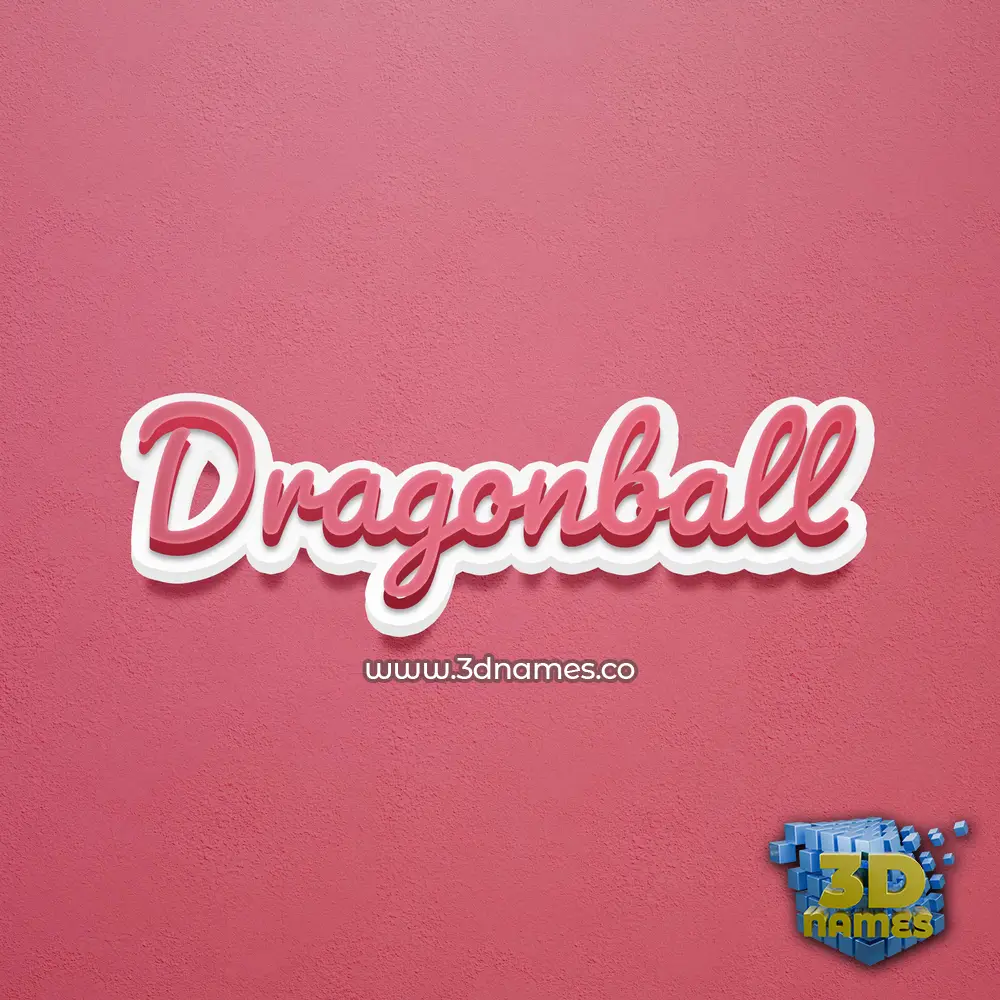 dragonball in Red Scribble style - 3D name wallpaper