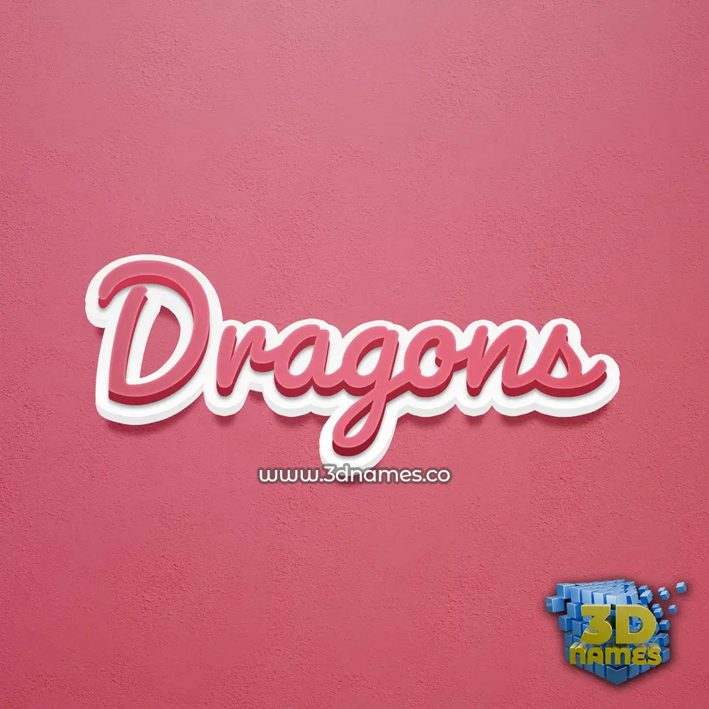 dragons in Red Scribble style - 3D name wallpaper