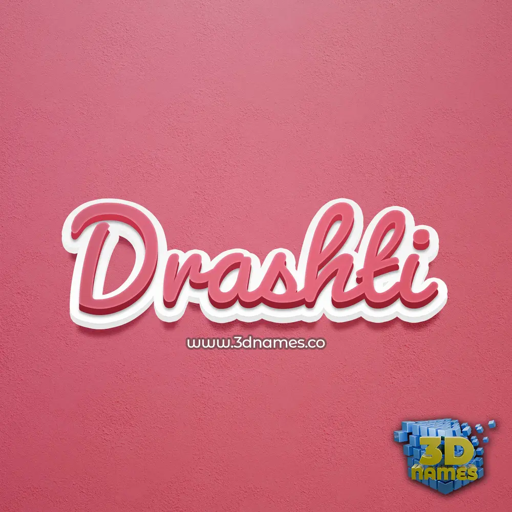 drashti in Red Scribble style - 3D name wallpaper