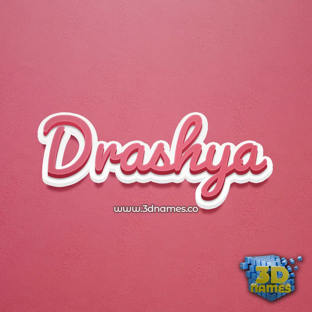 drashya in Red Scribble style - 3D name wallpaper