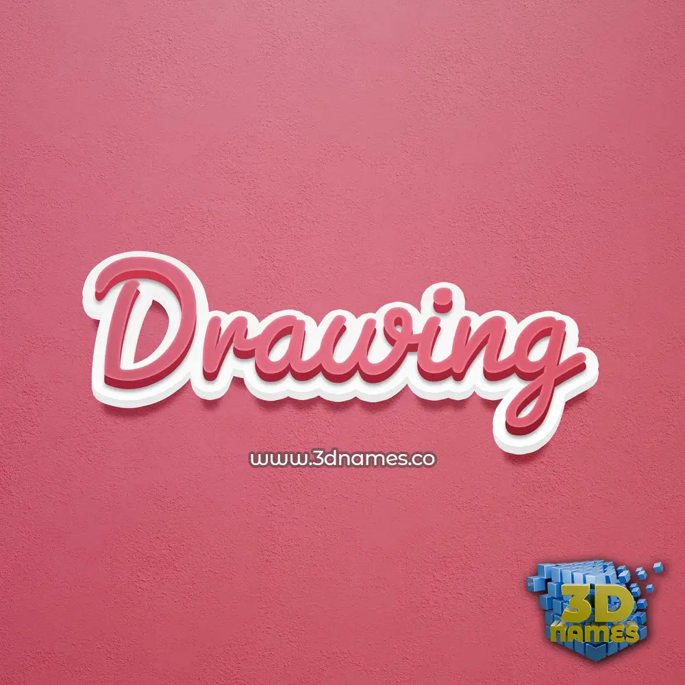 drawing in Red Scribble style - 3D name wallpaper