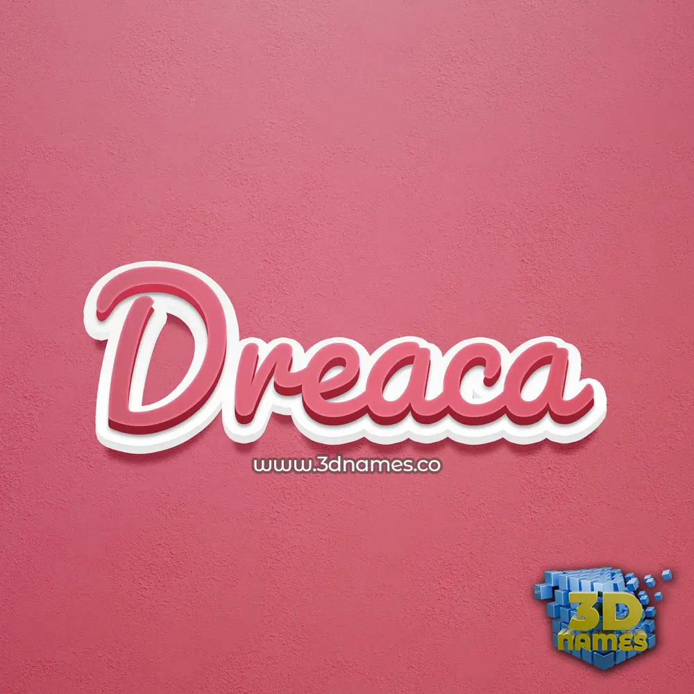 dreaca in Red Scribble style - 3D name wallpaper