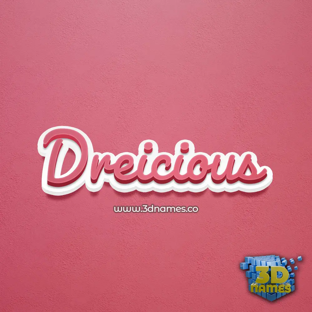 dreicious in Red Scribble style - 3D name wallpaper