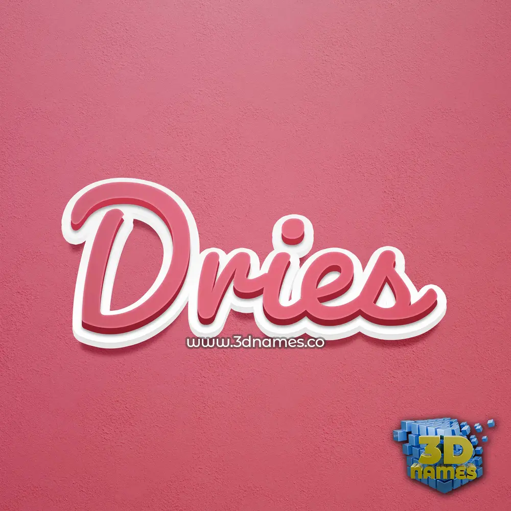 dries in Red Scribble style - 3D name wallpaper