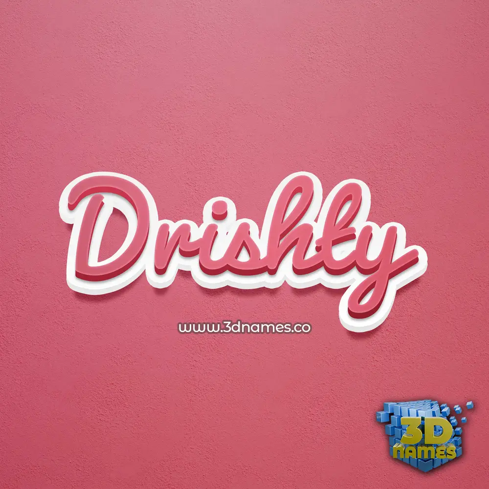 drishty in Red Scribble style - 3D name wallpaper