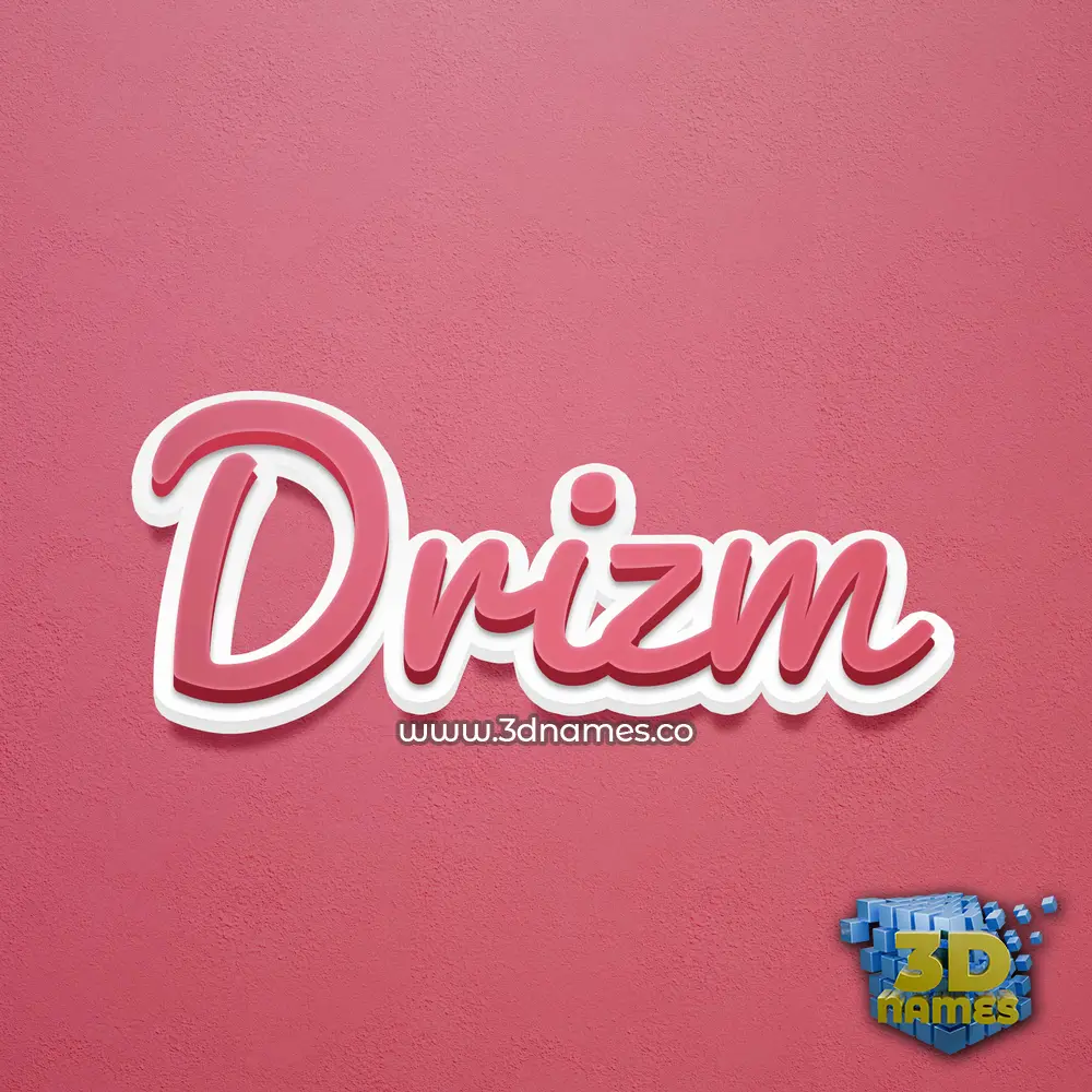 drizm in Red Scribble style - 3D name wallpaper