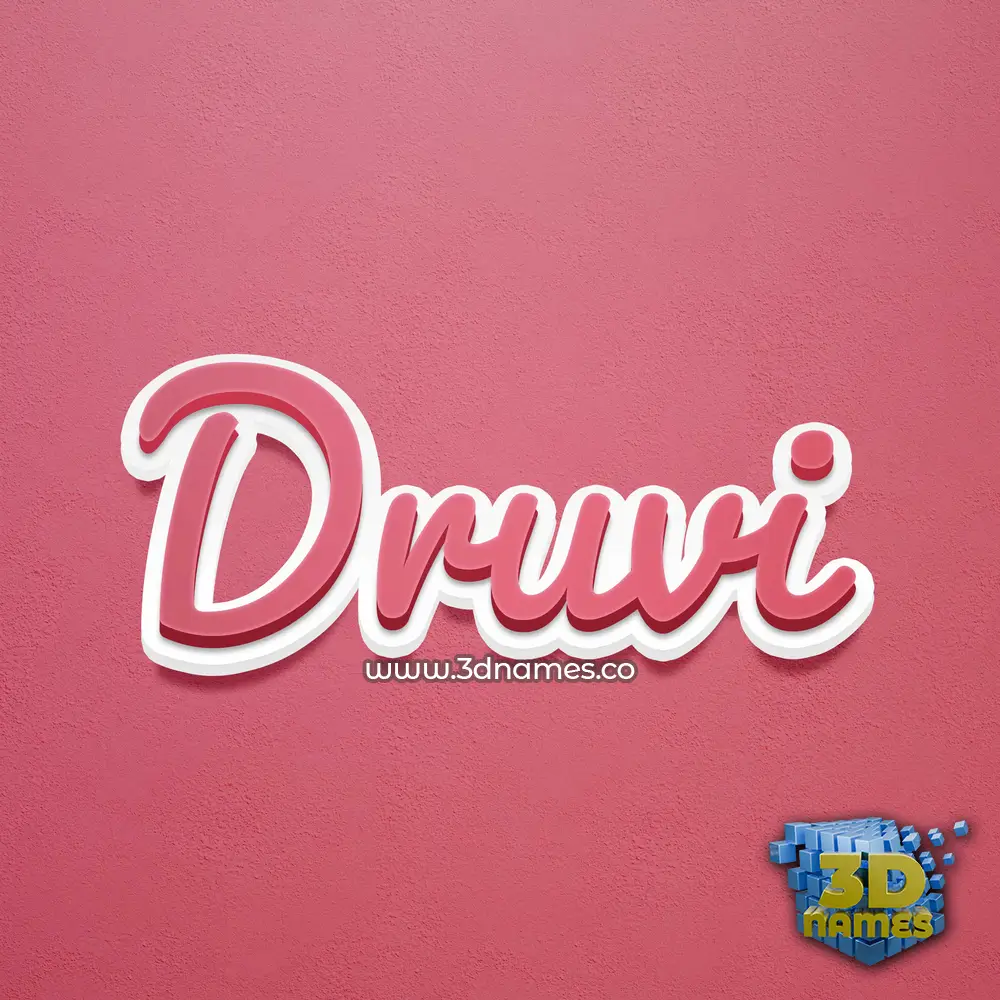 druvi in Red Scribble style - 3D name wallpaper