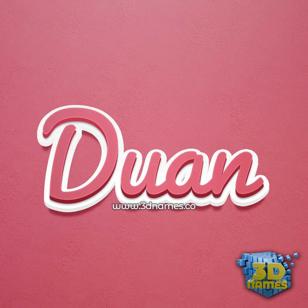 duan in Red Scribble style - 3D name wallpaper