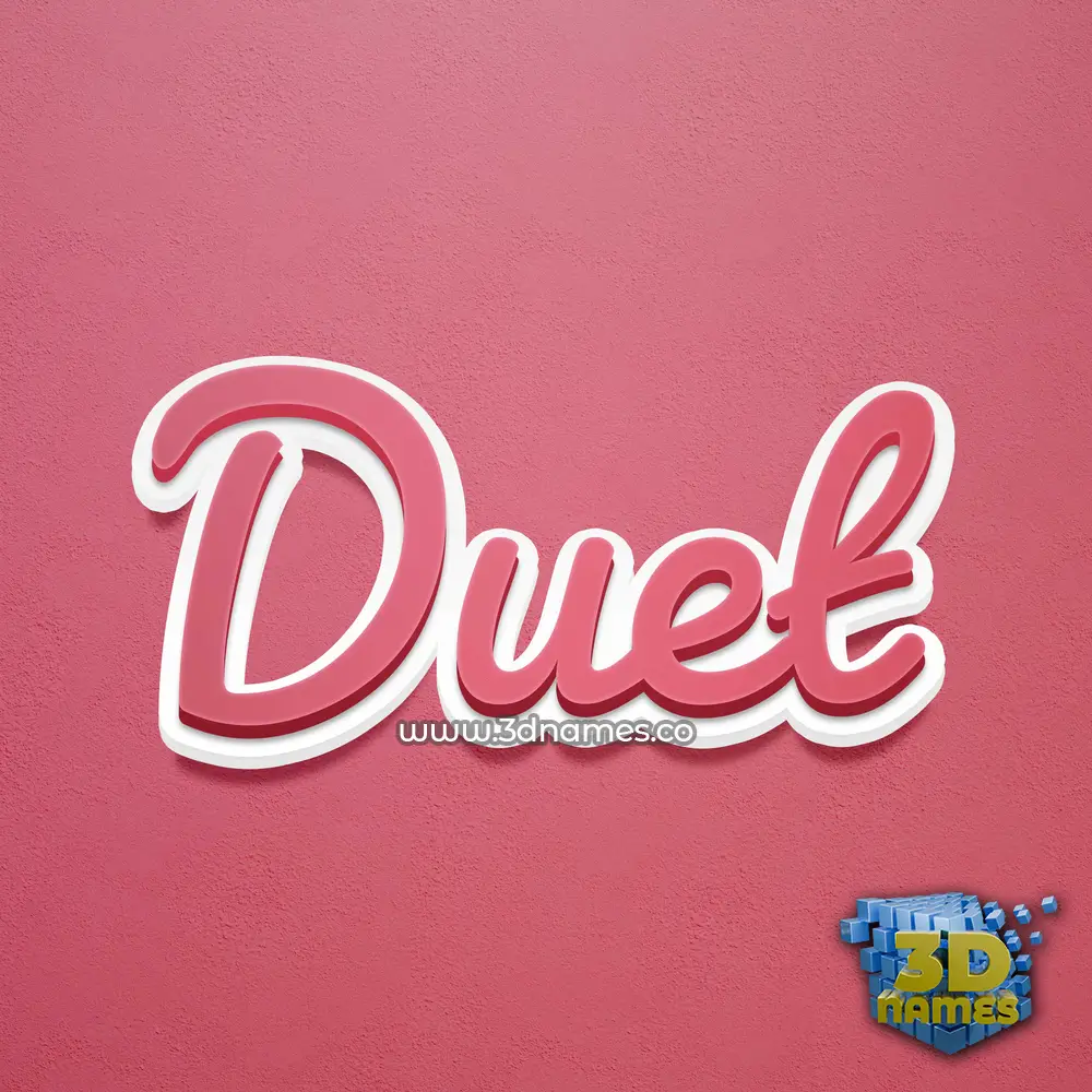 duet in Red Scribble style - 3D name wallpaper
