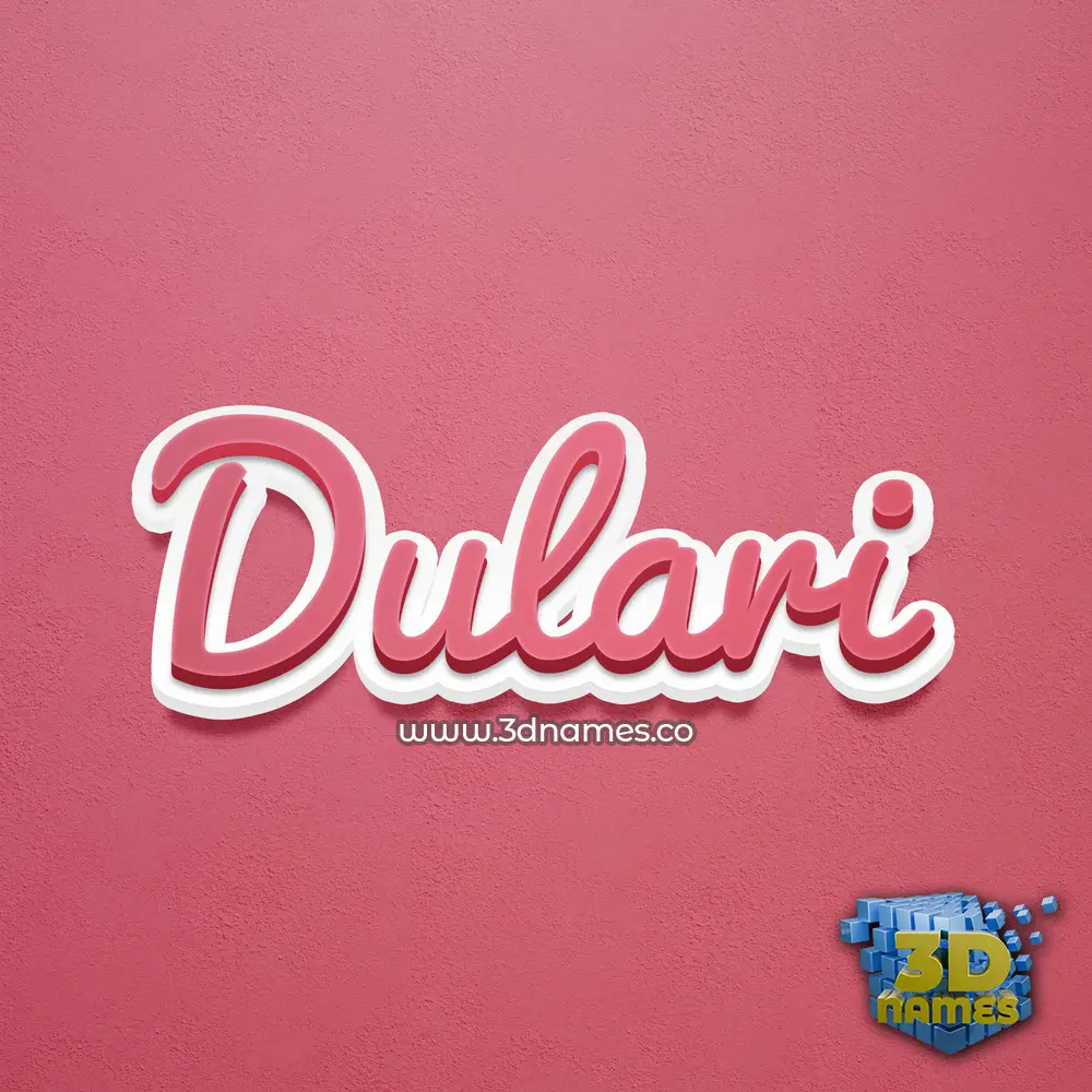 dulari in Red Scribble style - 3D name wallpaper