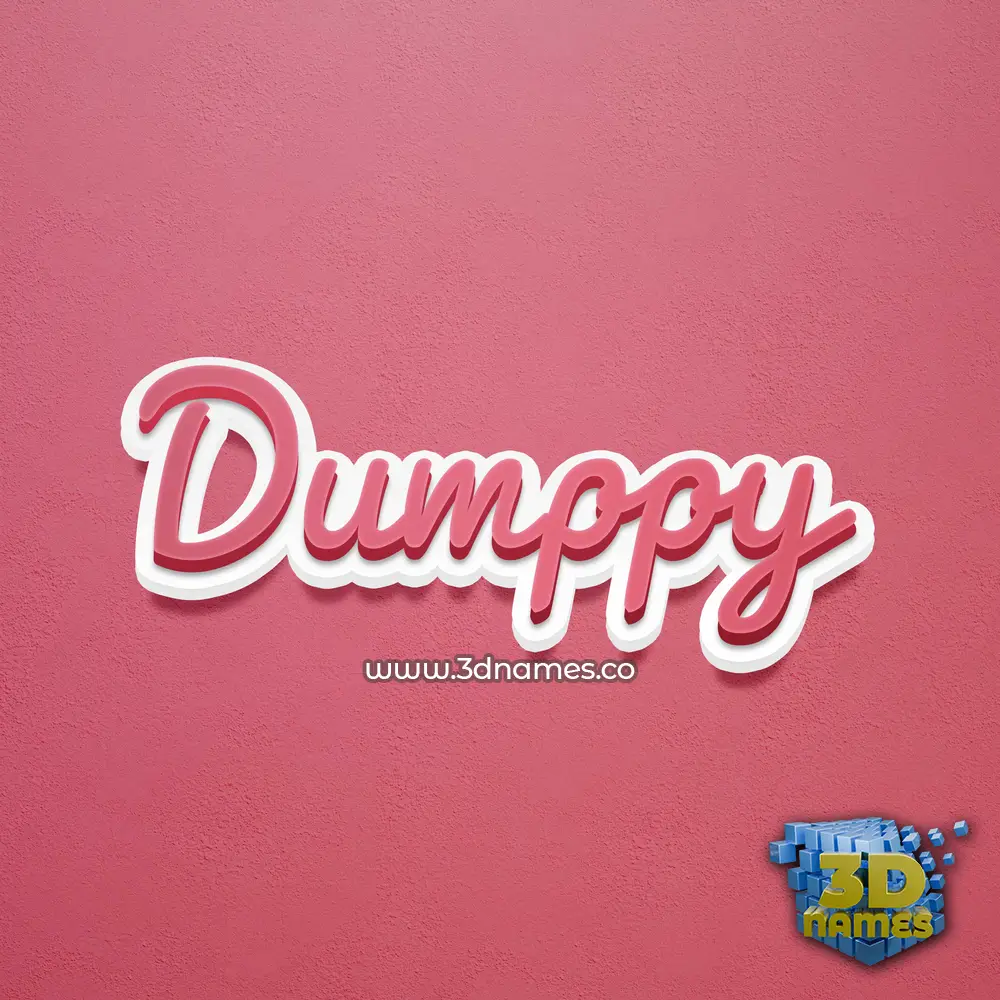 dumppy in Red Scribble style - 3D name wallpaper