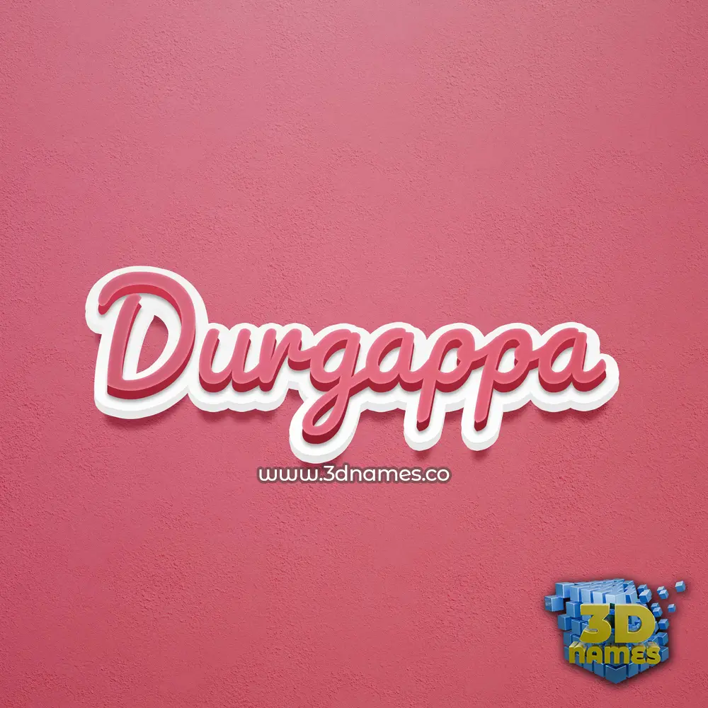 durgappa in Red Scribble style - 3D name wallpaper