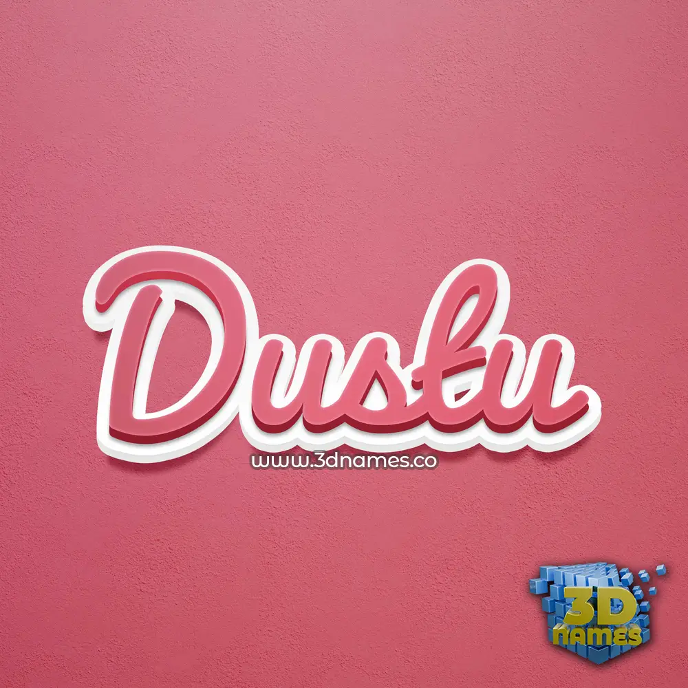 dustu in Red Scribble style - 3D name wallpaper