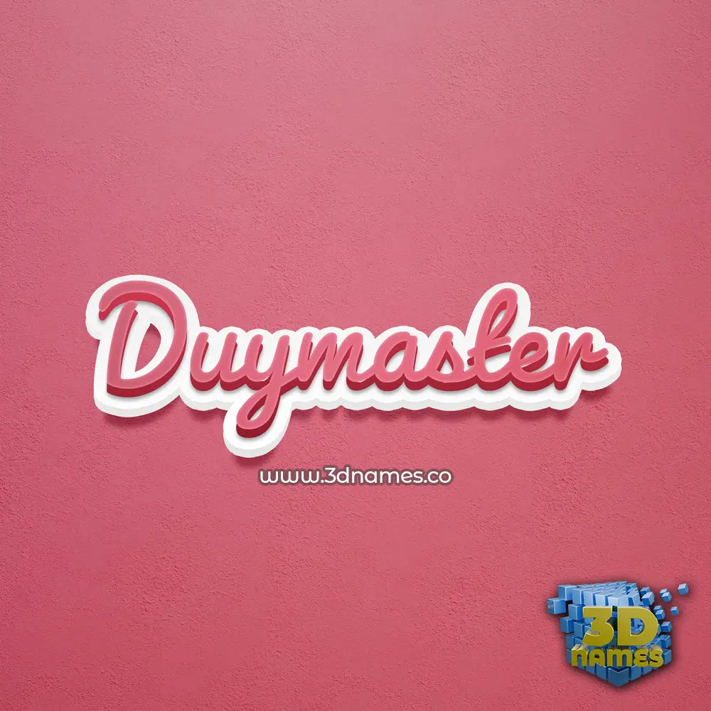 duymaster in Red Scribble style - 3D name wallpaper