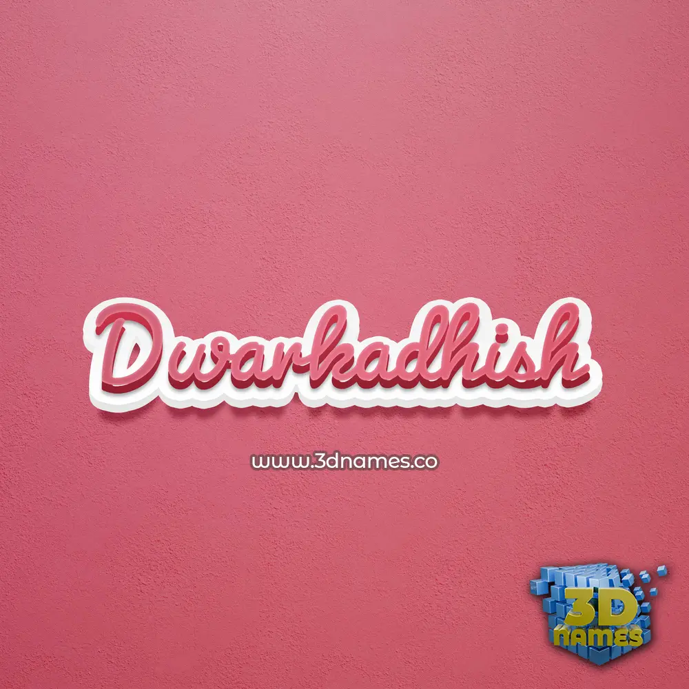 dwarkadhish in Red Scribble style - 3D name wallpaper
