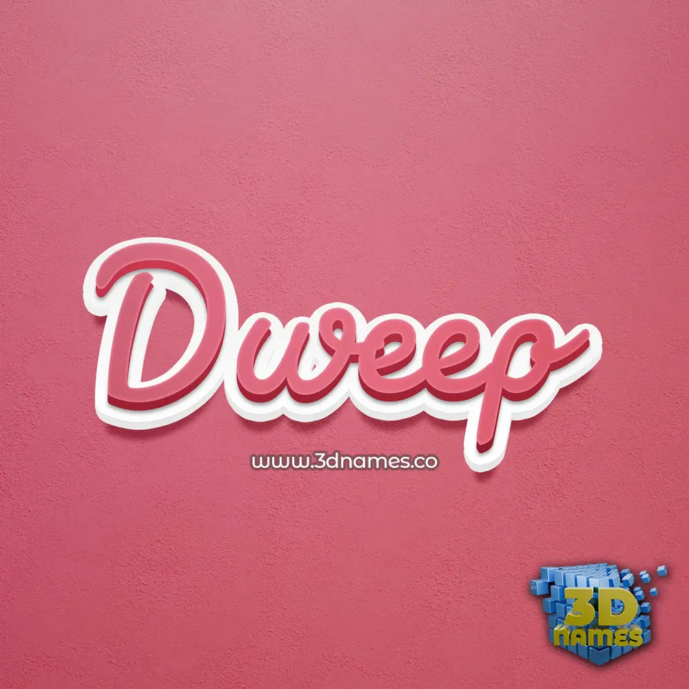 dweep in Red Scribble style - 3D name wallpaper