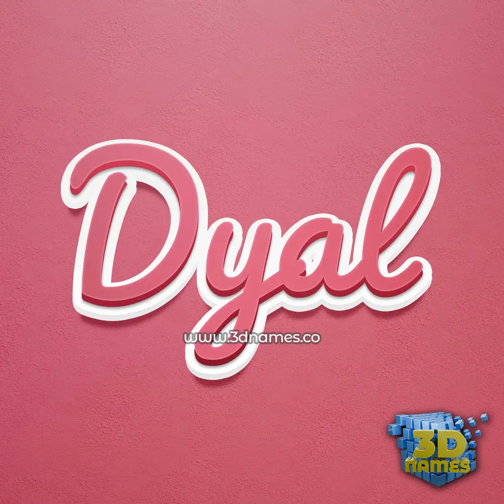 dyal in Red Scribble style - 3D name wallpaper