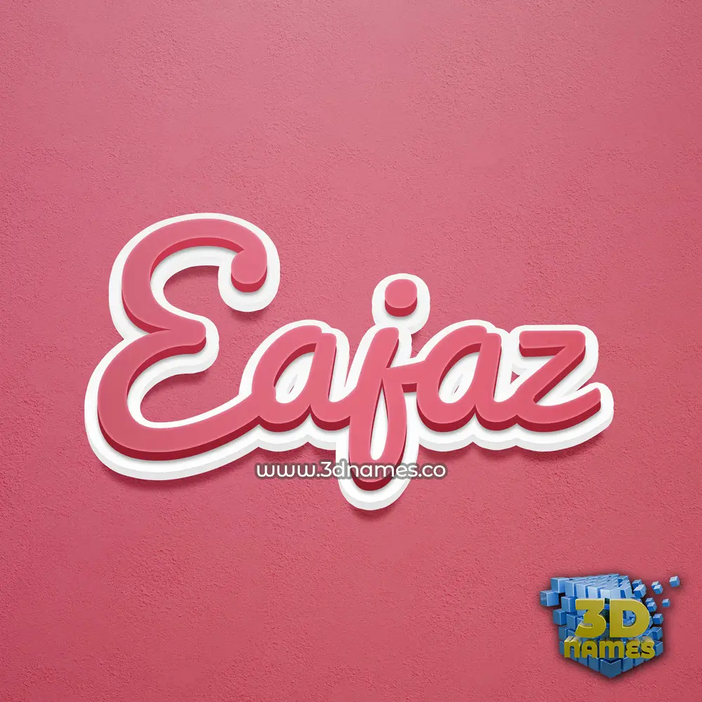 eajaz in Red Scribble style - 3D name wallpaper
