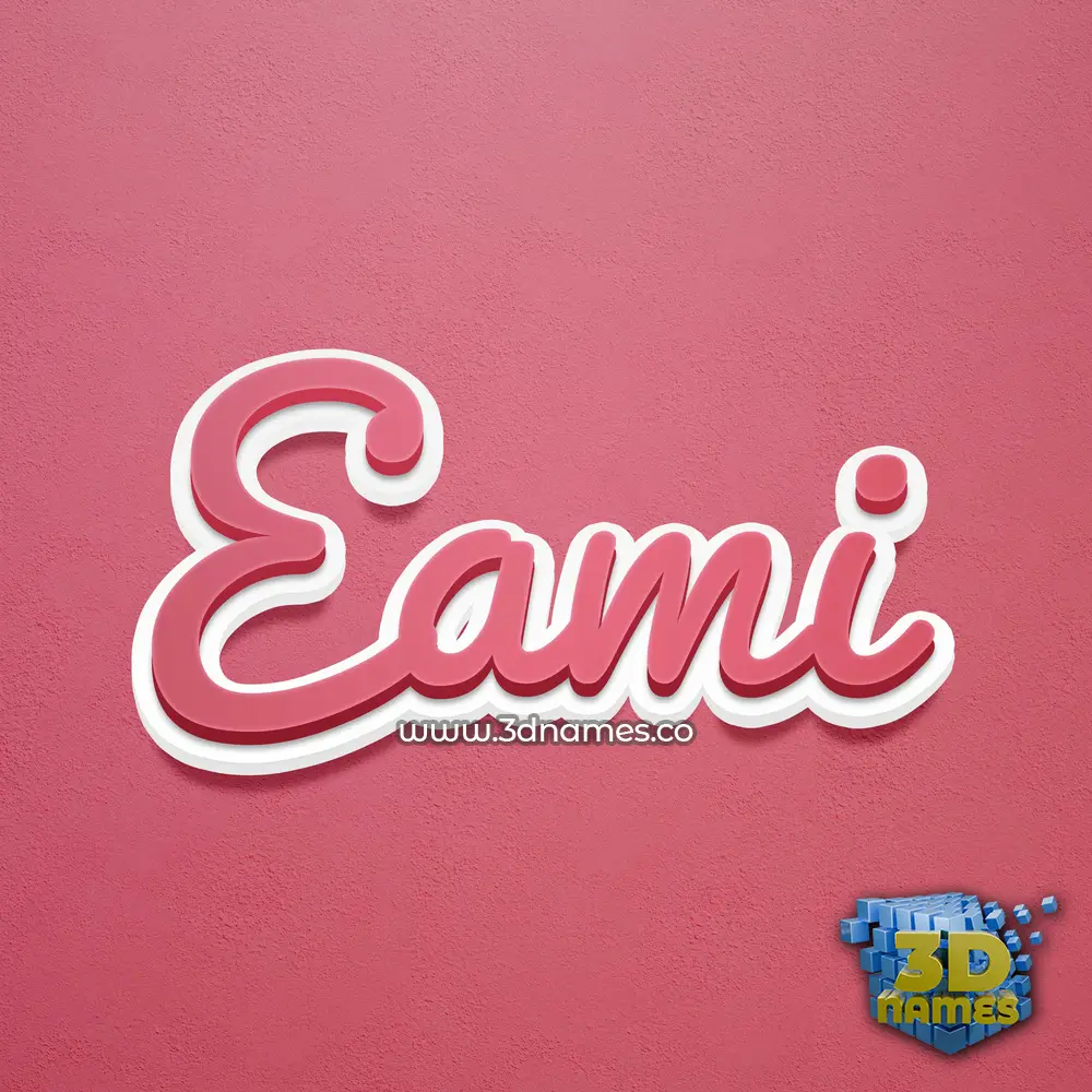 eami in Red Scribble style - 3D name wallpaper