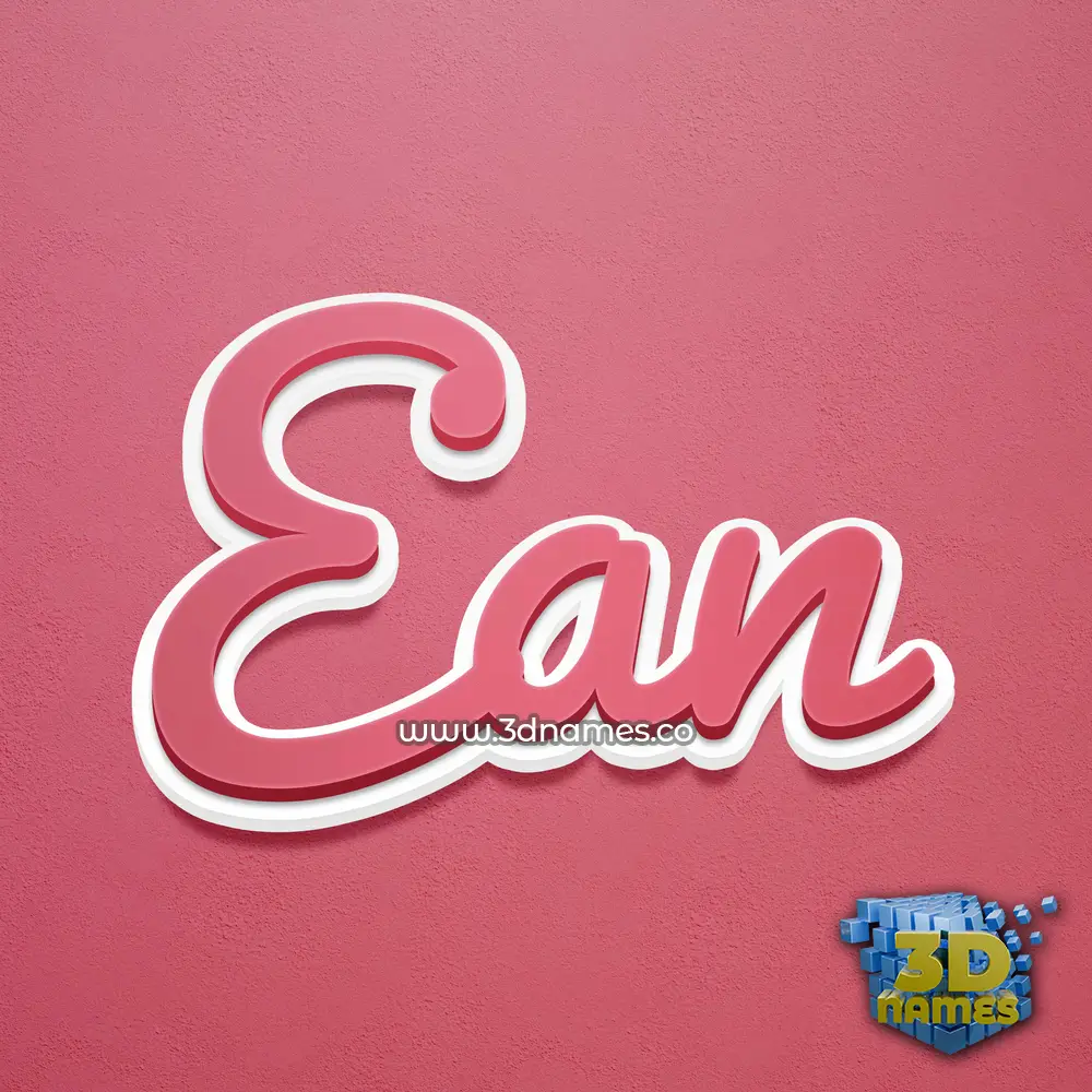 ean in Red Scribble style - 3D name wallpaper
