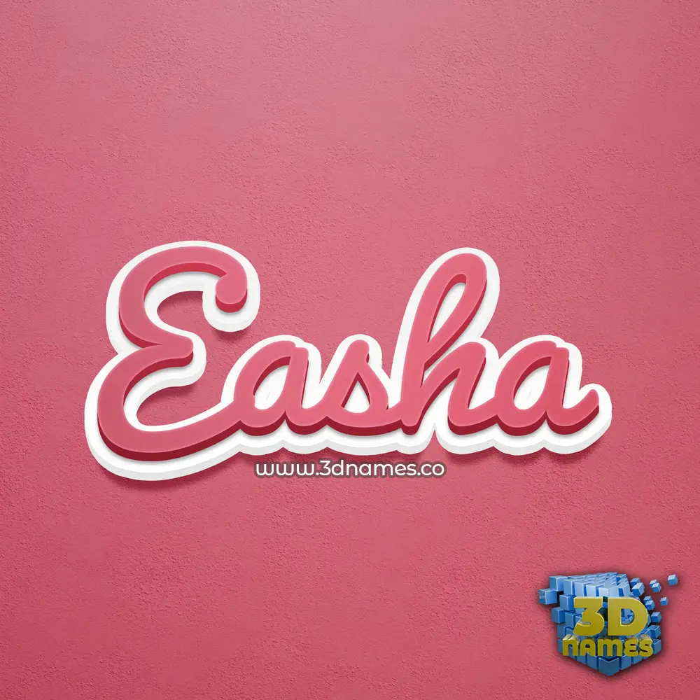easha in Red Scribble style - 3D name wallpaper