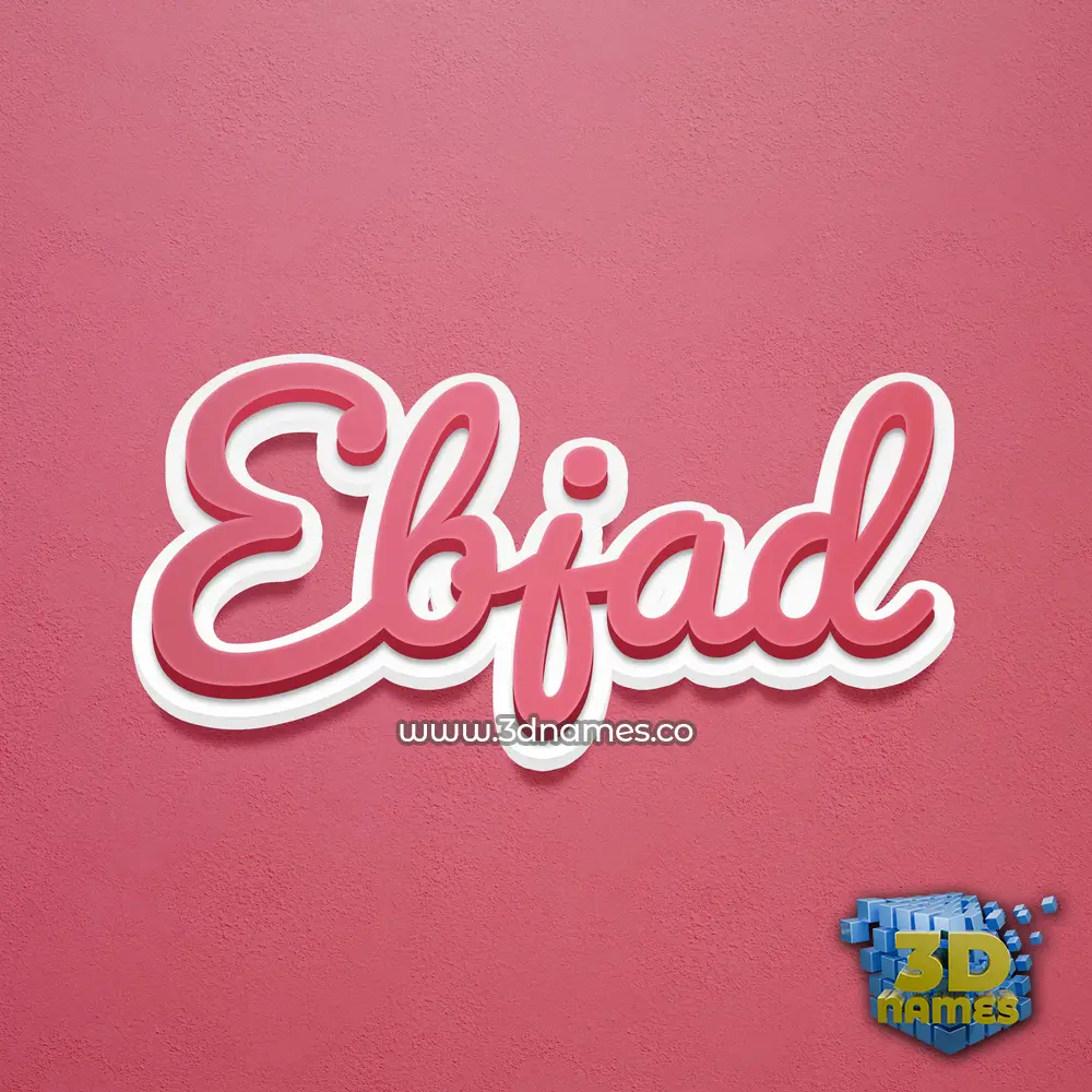 ebjad in Red Scribble style - 3D name wallpaper