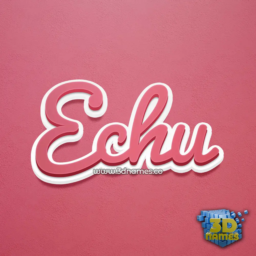 echu in Red Scribble style - 3D name wallpaper