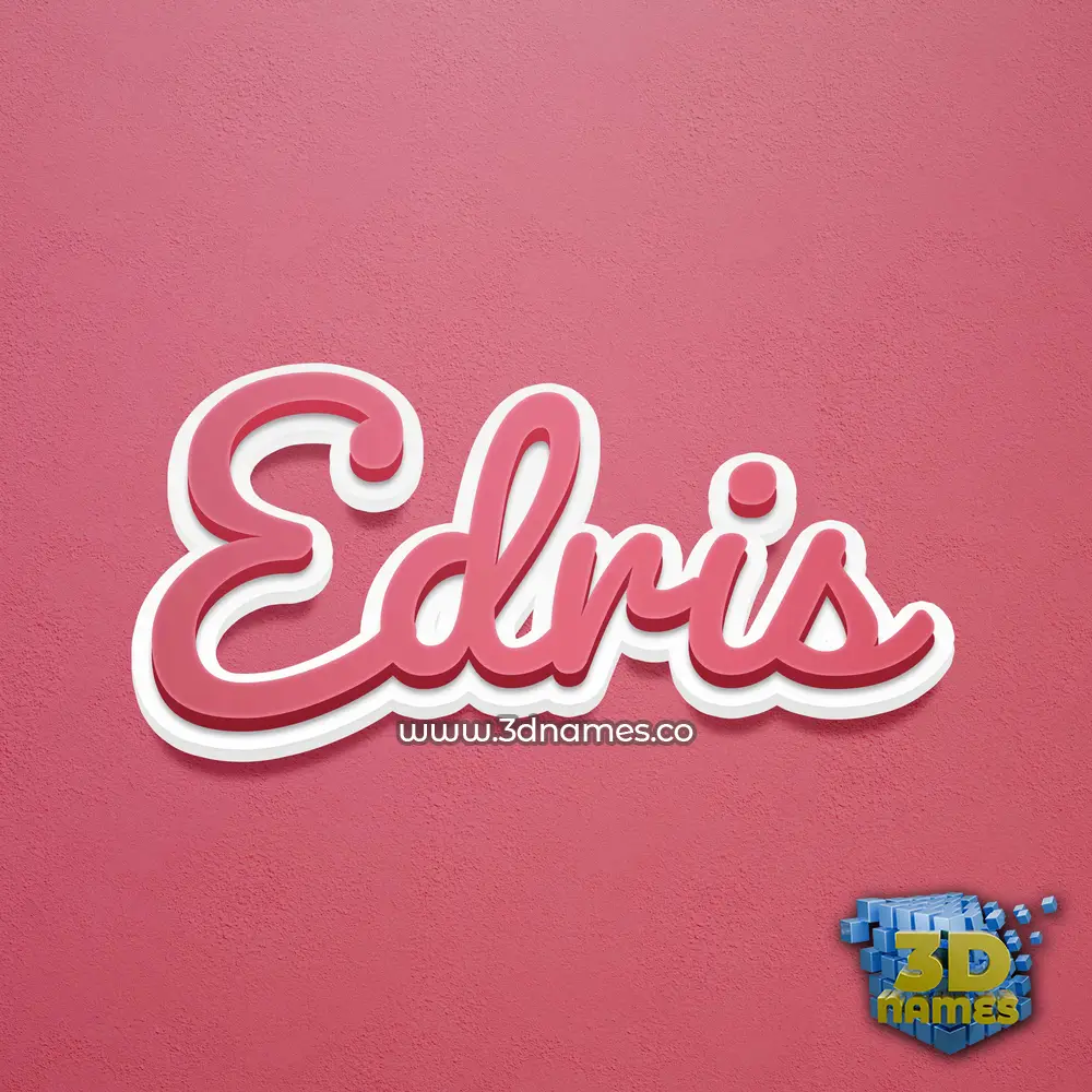 edris in Red Scribble style - 3D name wallpaper