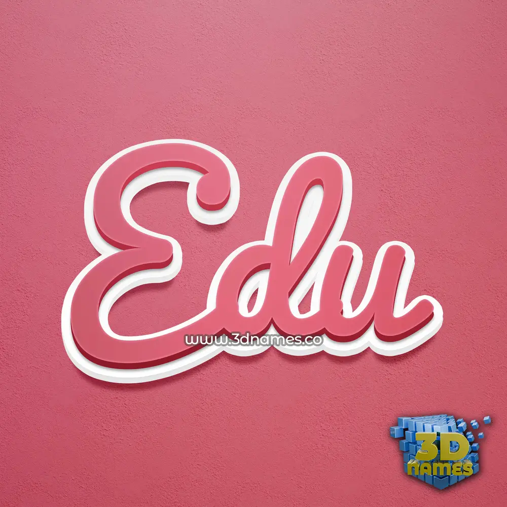 edu in Red Scribble style - 3D name wallpaper edu in Red Scribble style - 3D name wallpaper
