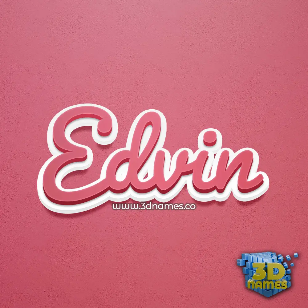 edvin in Red Scribble style - 3D name wallpaper