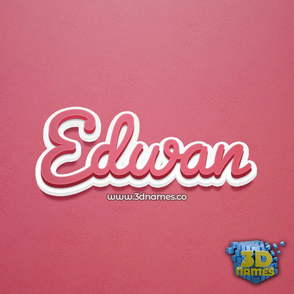edwan in Red Scribble style - 3D name wallpaper