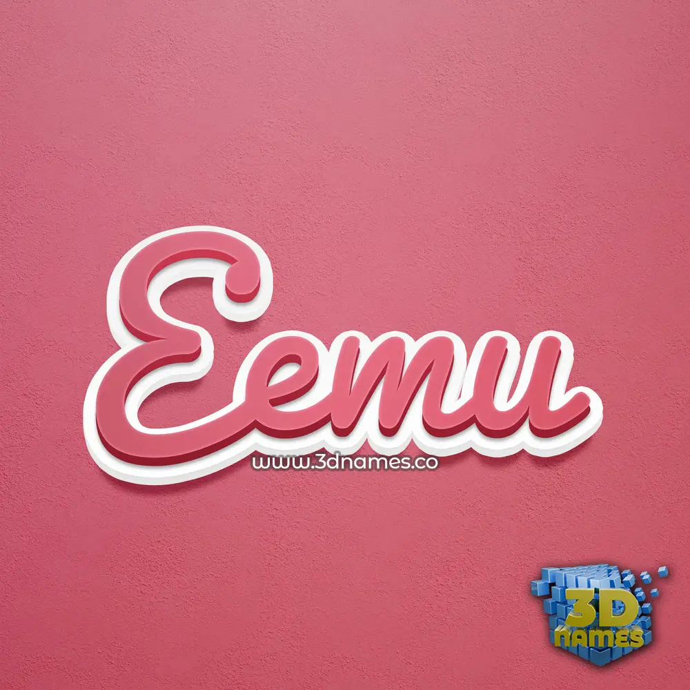 eemu in Red Scribble style - 3D name wallpaper