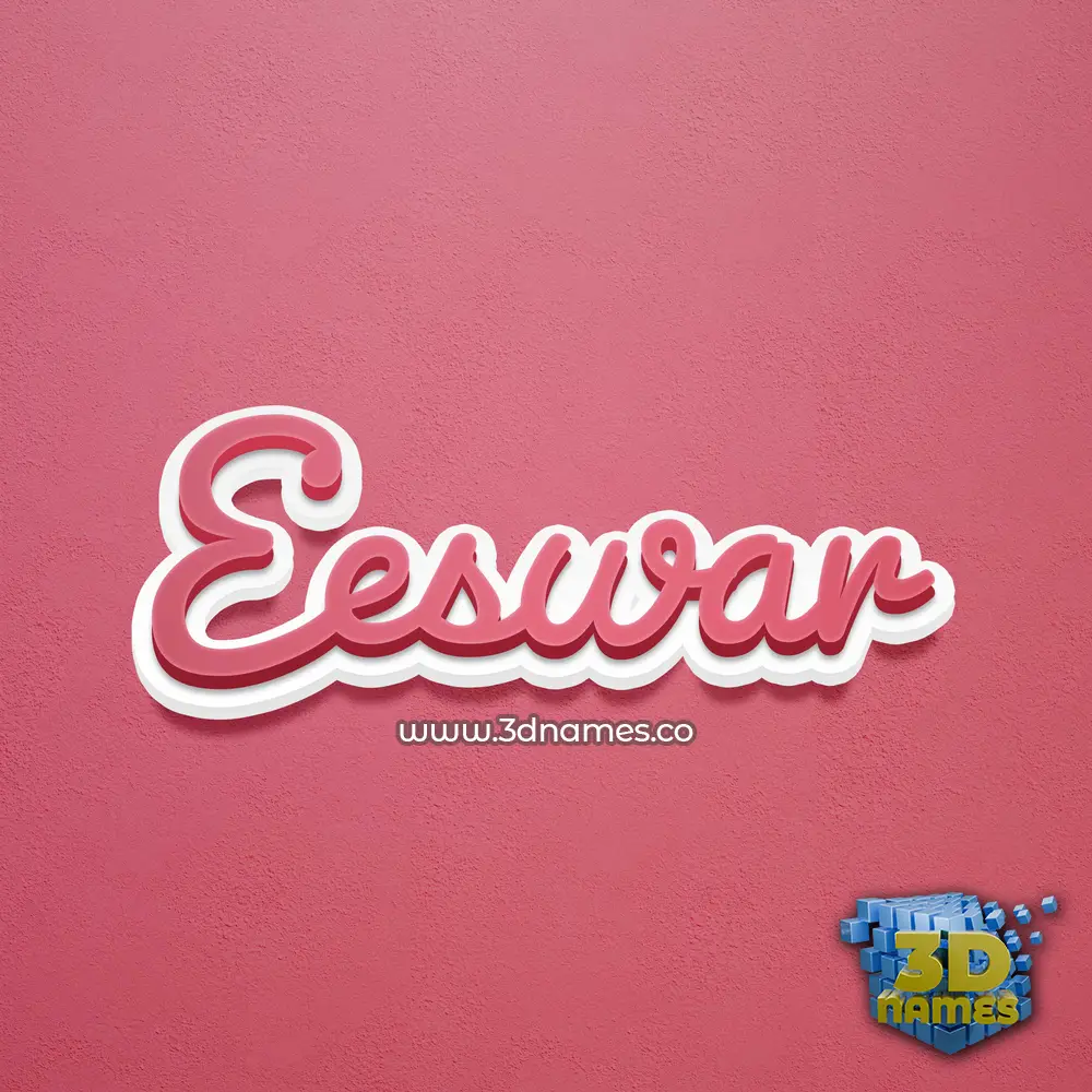 eeswar in Red Scribble style - 3D name wallpaper
